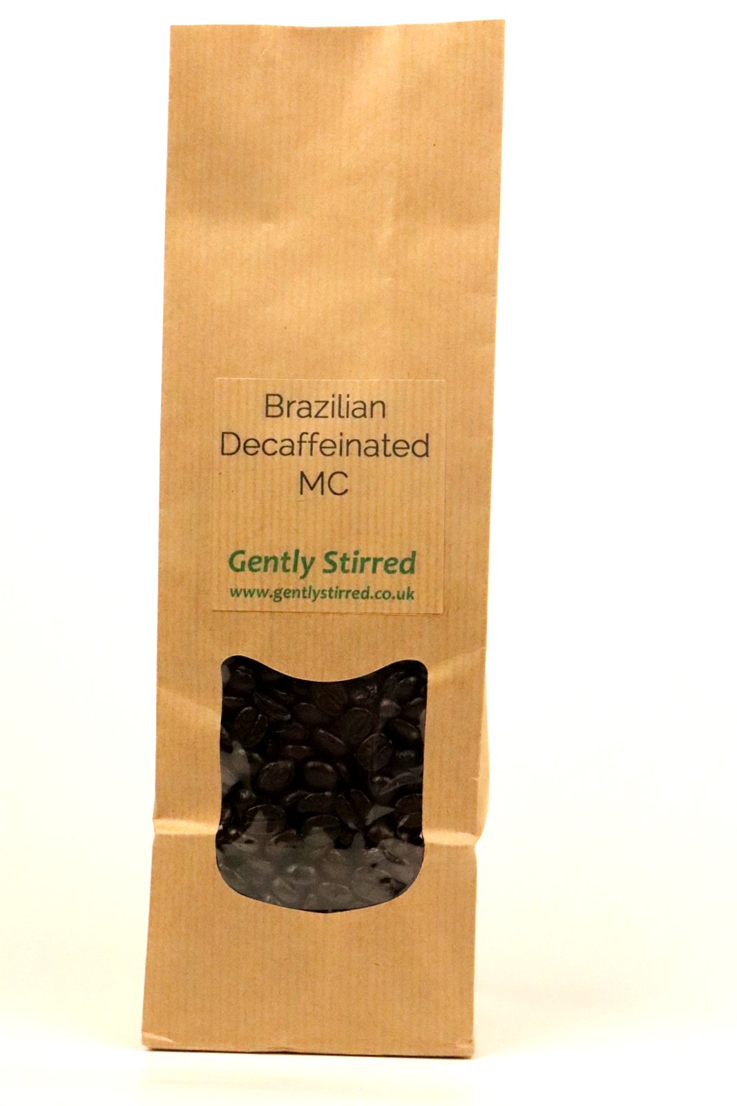 Brazilian Decaffeinated MC Whole Bean Coffee Gently Stirred