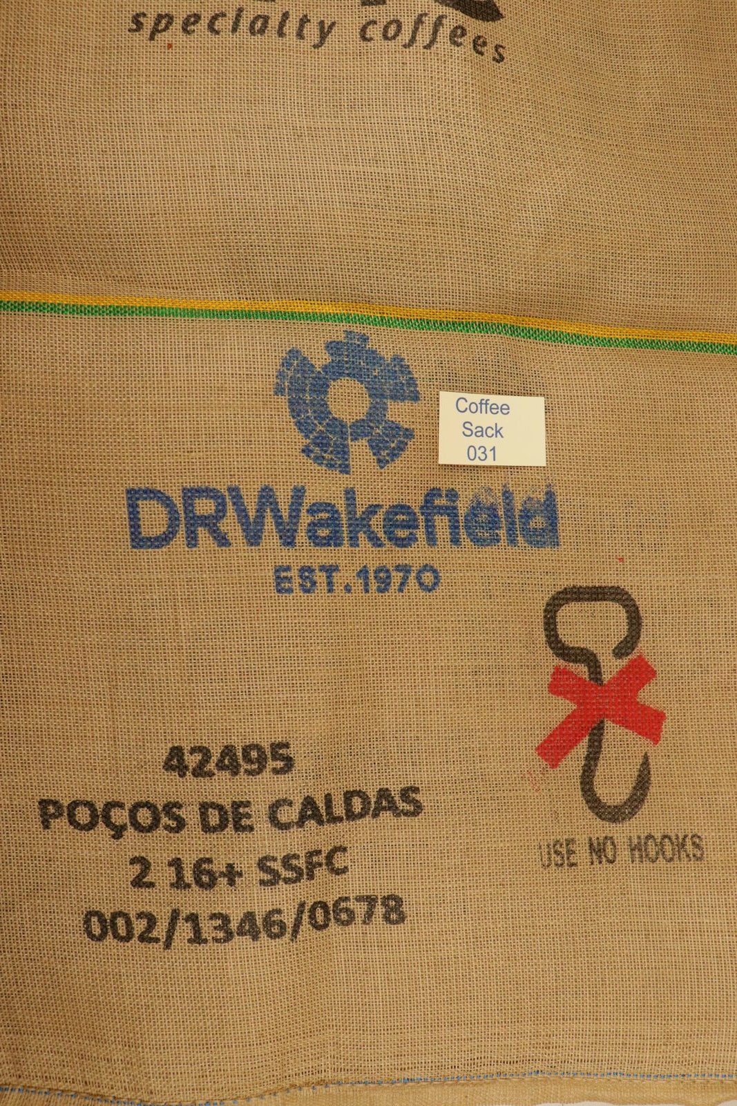Brazilian Hessian Coffee Sack 031 Previously Held Green Beans Many Uses 031