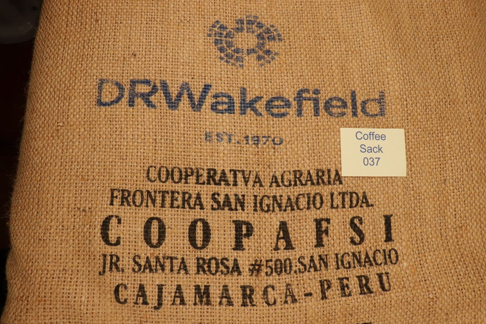 Peruvian Hessian Coffee Sack 037 Previously Held Green Beans Many Uses 037
