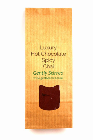 Luxury Hot Chocolate Powder Spicy Chai Gently Stirred