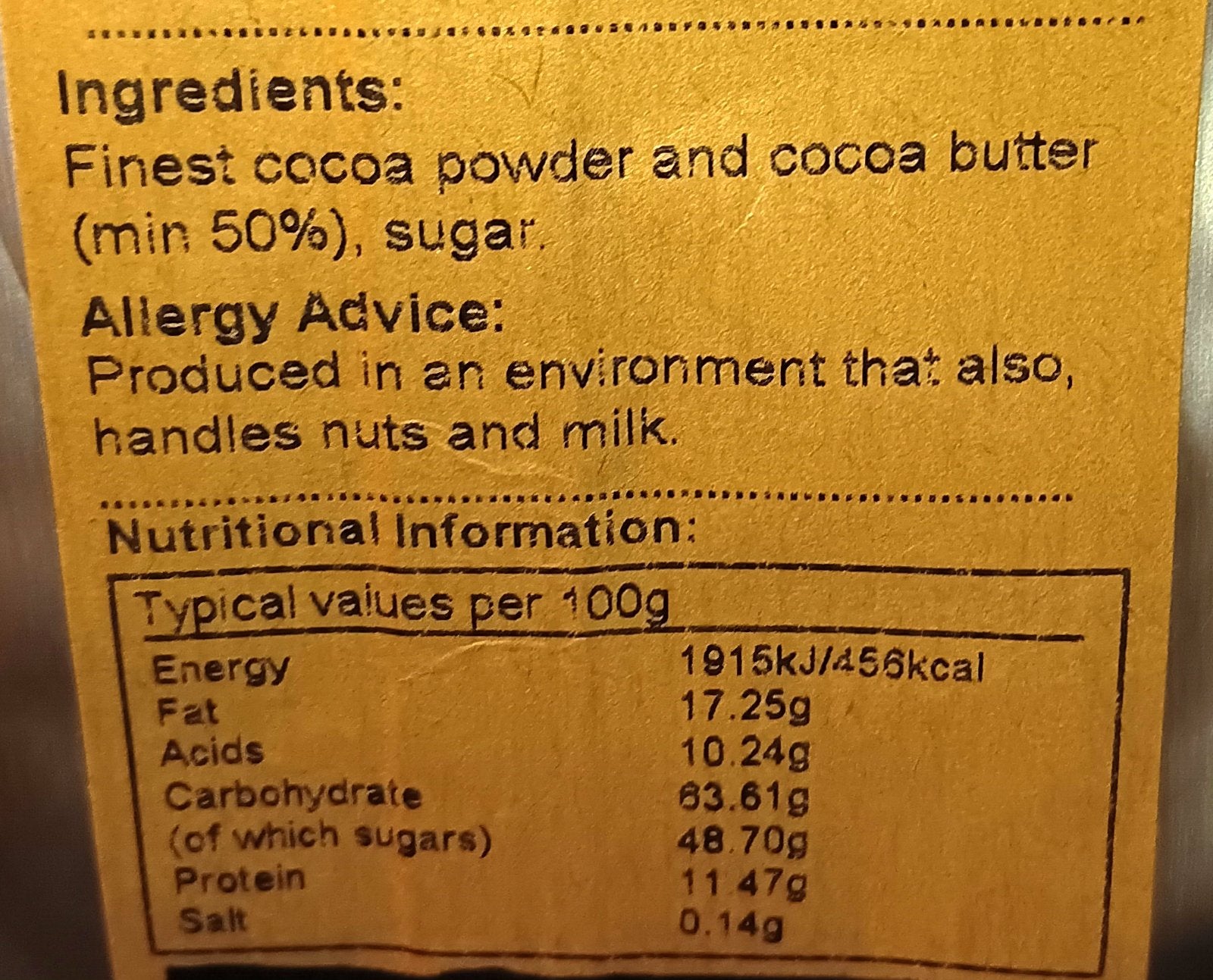 Luxury Vegan Hot Chocolate Powder Pure Chocolate and Sugar Perfect Gift