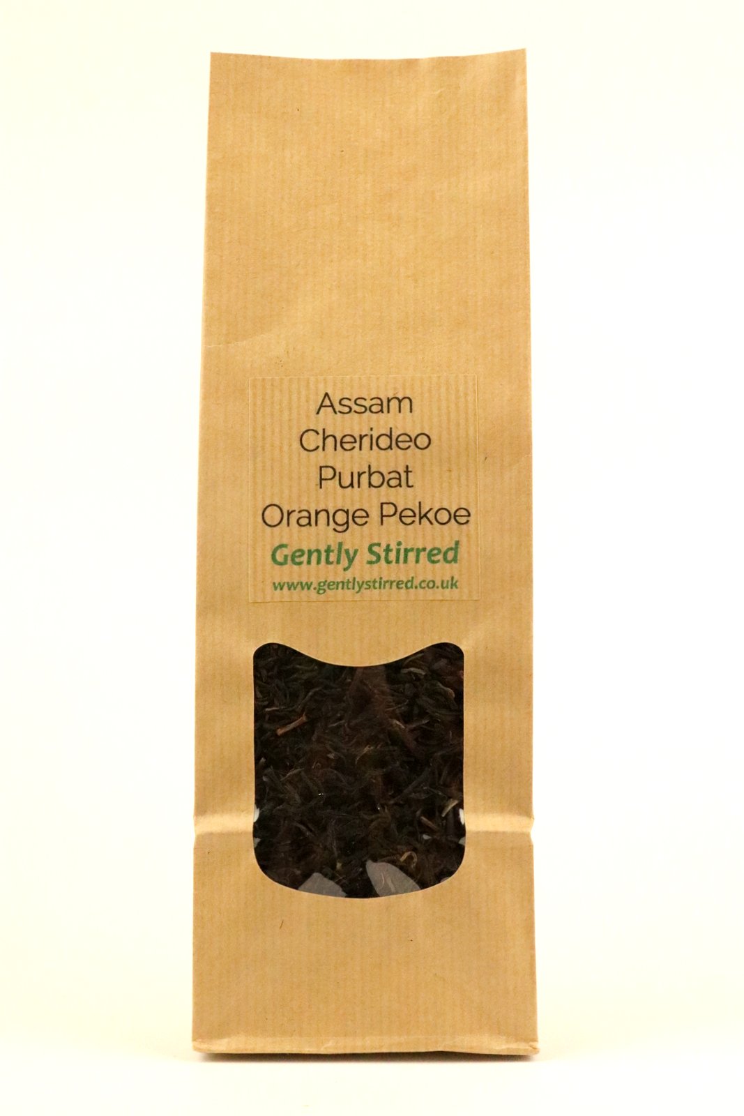 Assam Cherideo Purbat Orange Pekoe Organic Loose Leaf Black Tea Gently Stirred