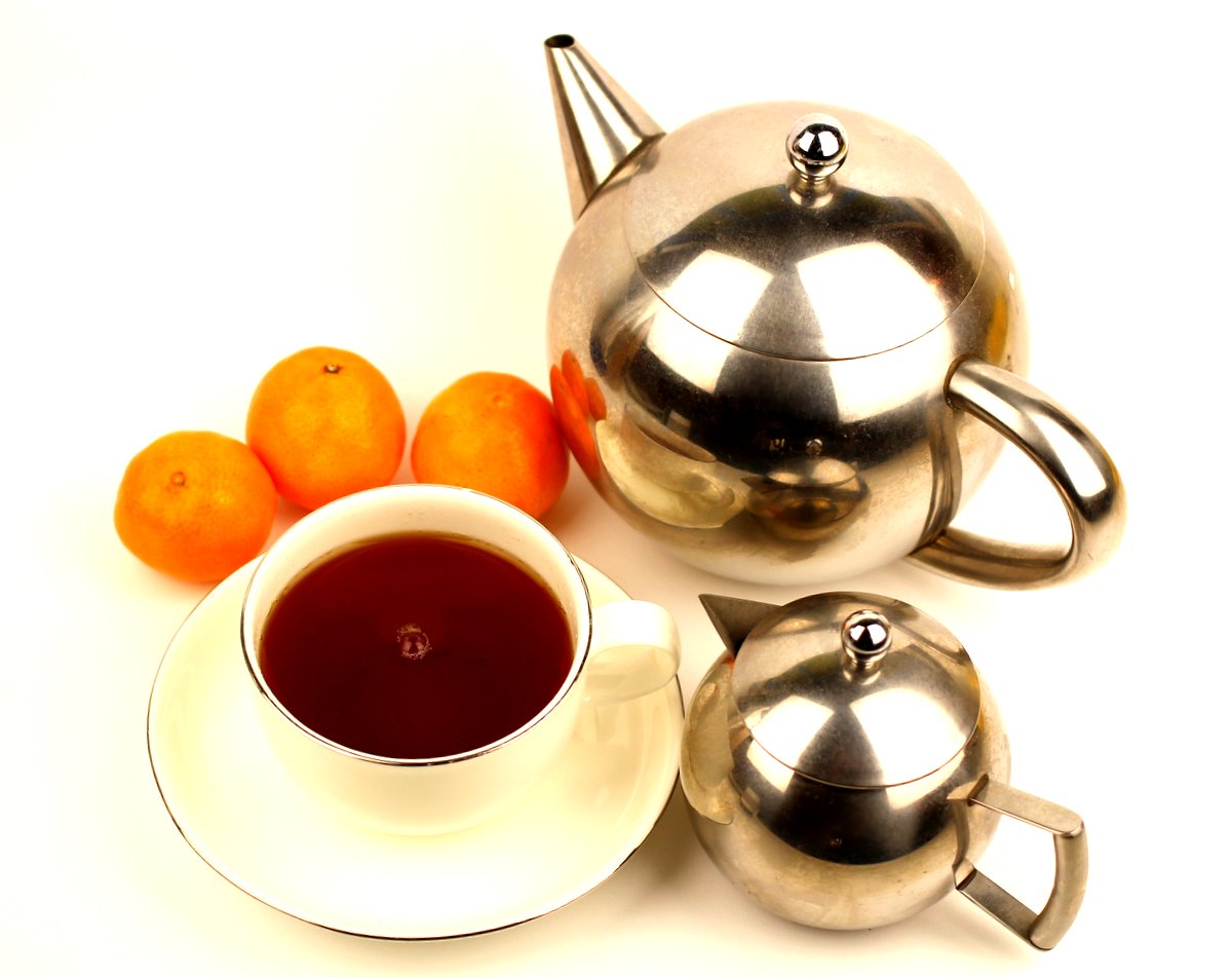 Indian Assam Kamakhya Orange Pekoe Loose Leaf Quality Tea Gently Stirred