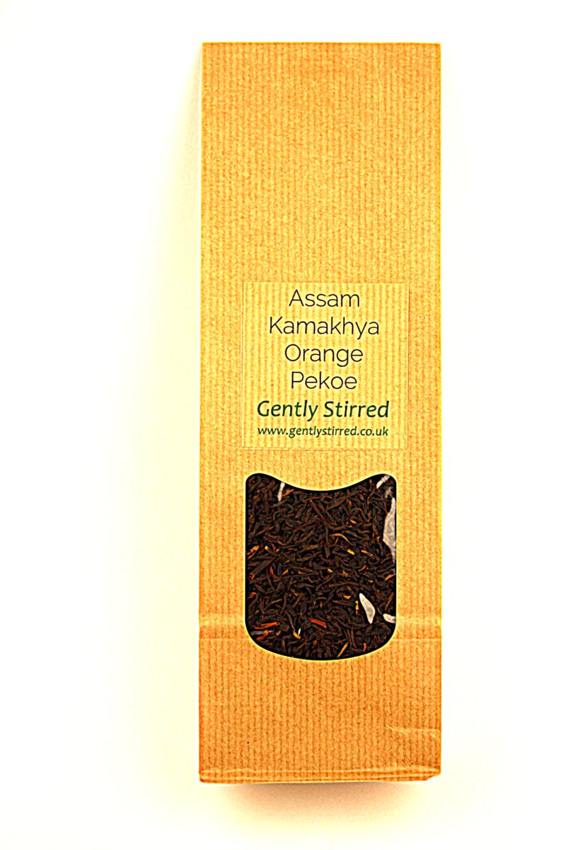 Indian Assam Kamakhya Orange Pekoe Loose Leaf Quality Tea Gently Stirred