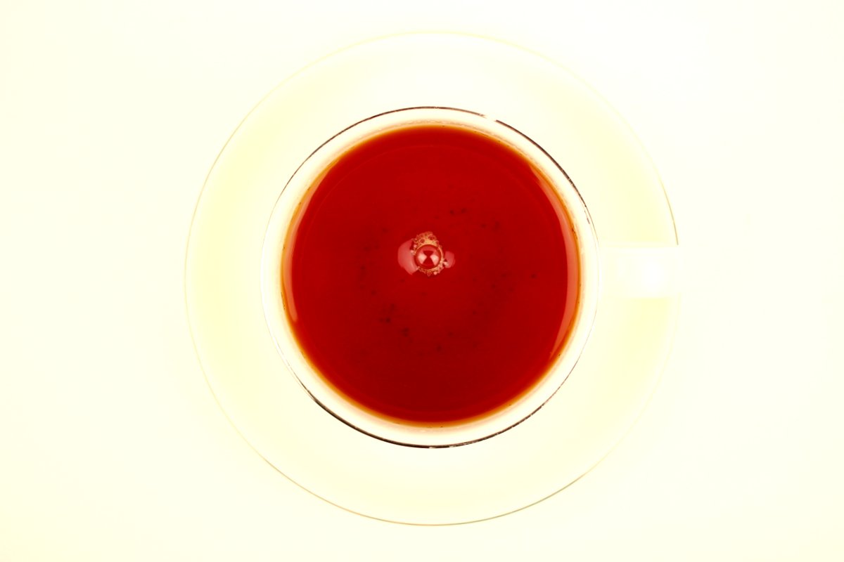 Indian Assam Kamakhya Orange Pekoe Loose Leaf Quality Tea Gently Stirred