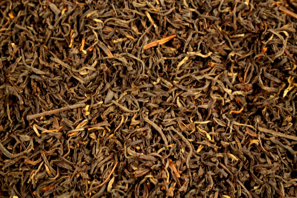 Indian Assam Kamakhya Orange Pekoe Loose Leaf Quality Tea Gently Stirred