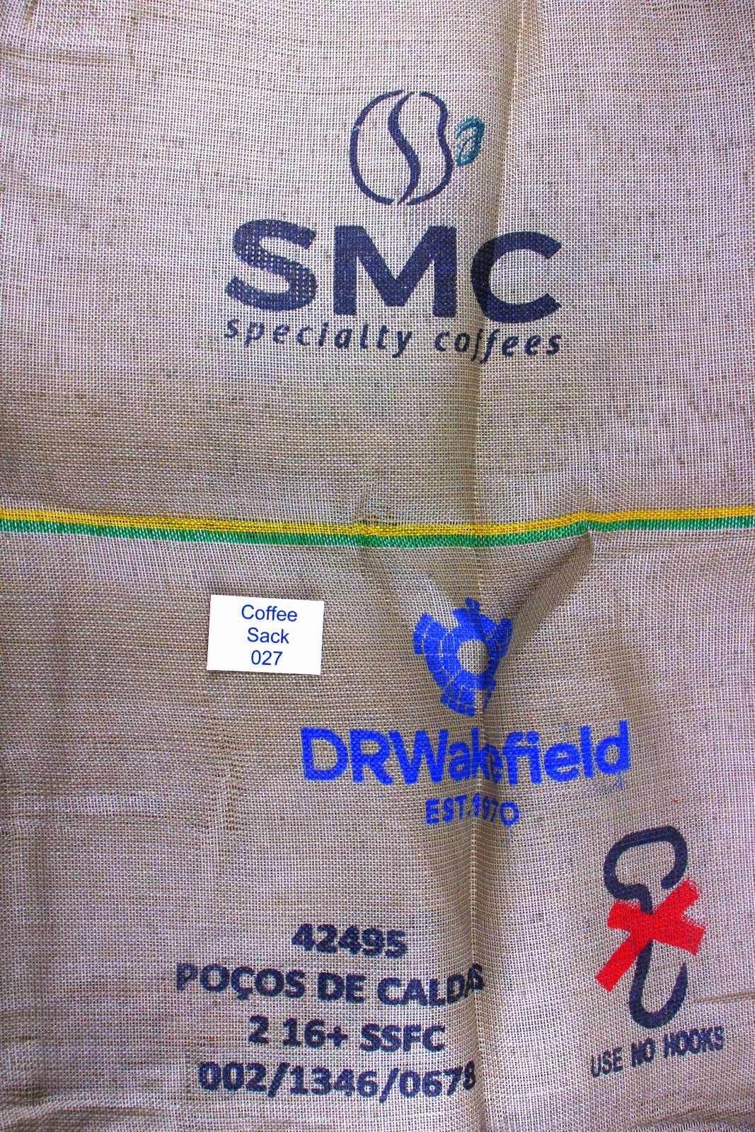 Brazilian Hessian Coffee Sack 027 Previously Held Green Beans Many Uses 027