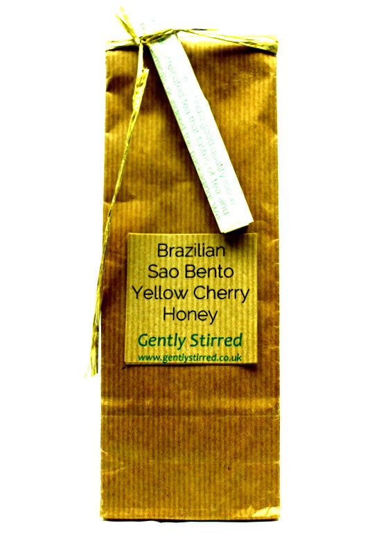 Brazilian Sao Bentos Yellow Catuai Cherry Honey Process Whole Medium Roasted Coffee Beans - Gently Stirred