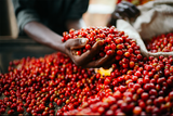 Burundi Gomvyi Mutambu Washed Hand Selected Whole Coffee Beans Gently Stirred