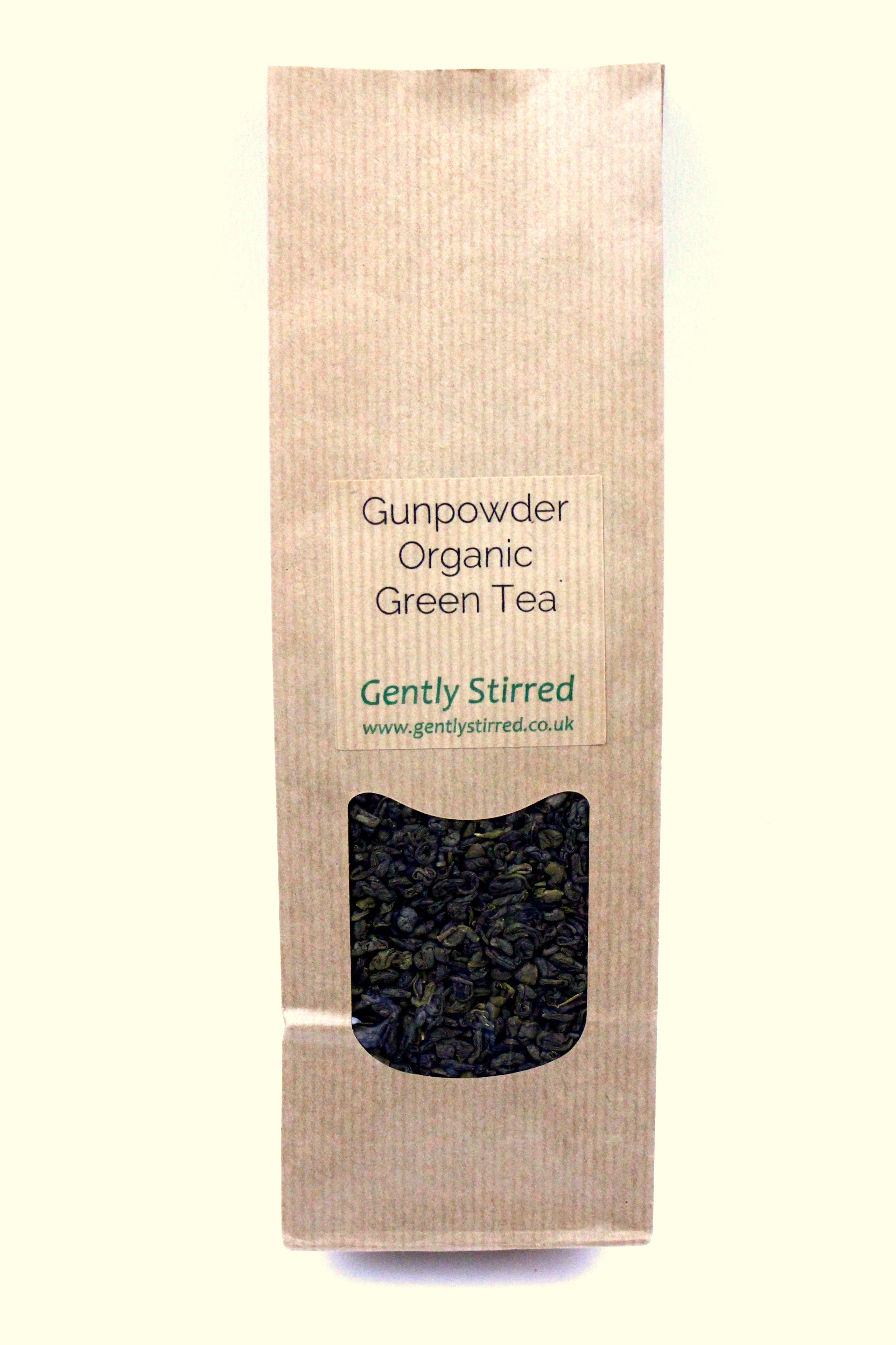 Chinese Gunpowder Organic Hand Rolled Loose Leaf Green Tea Gently Stirred