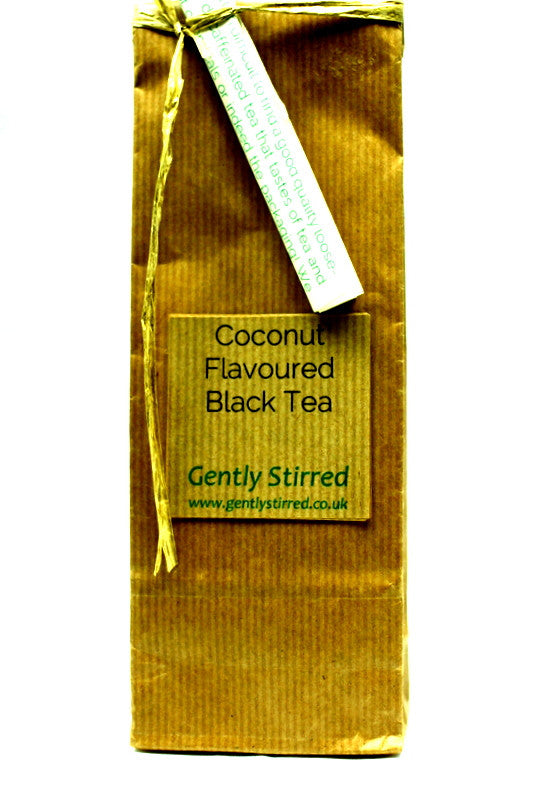 Coconut Flavoured - Whole Leaf Black Tea - Delicate Aroma - Good Taste - Can Take Some Milk Coconut Perhaps - Gently Stirred