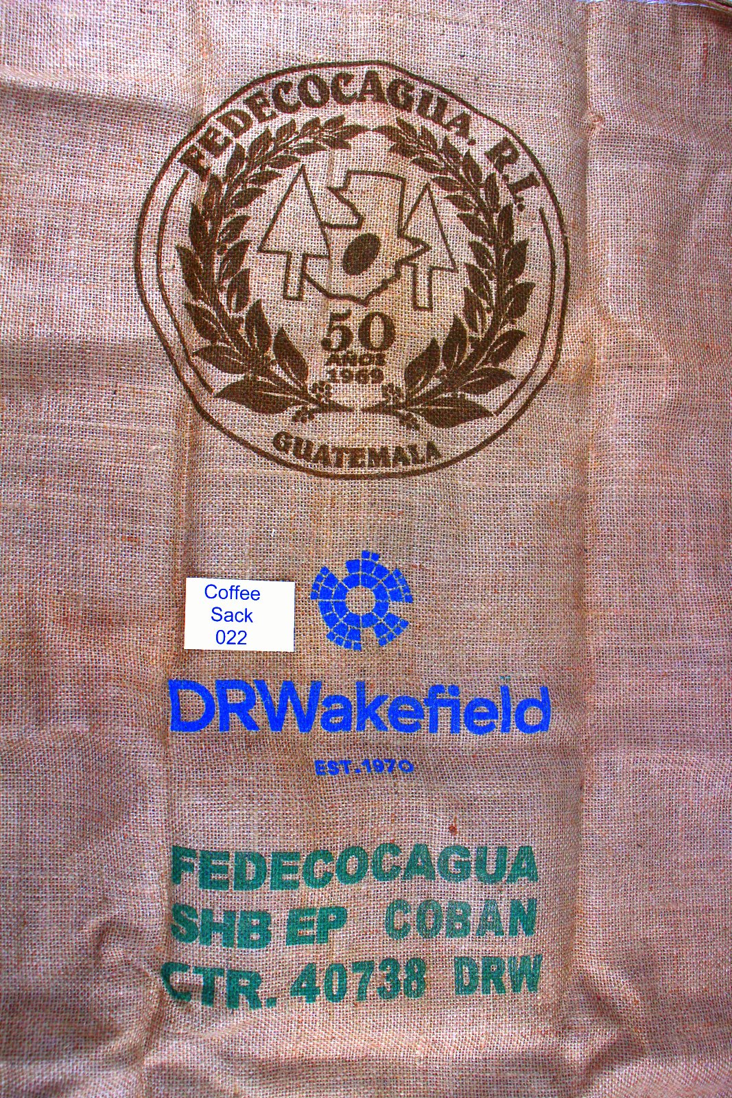 Guatemalan Hessian Coffee Sack 022 Previously Held Green Beans Many Uses 022
