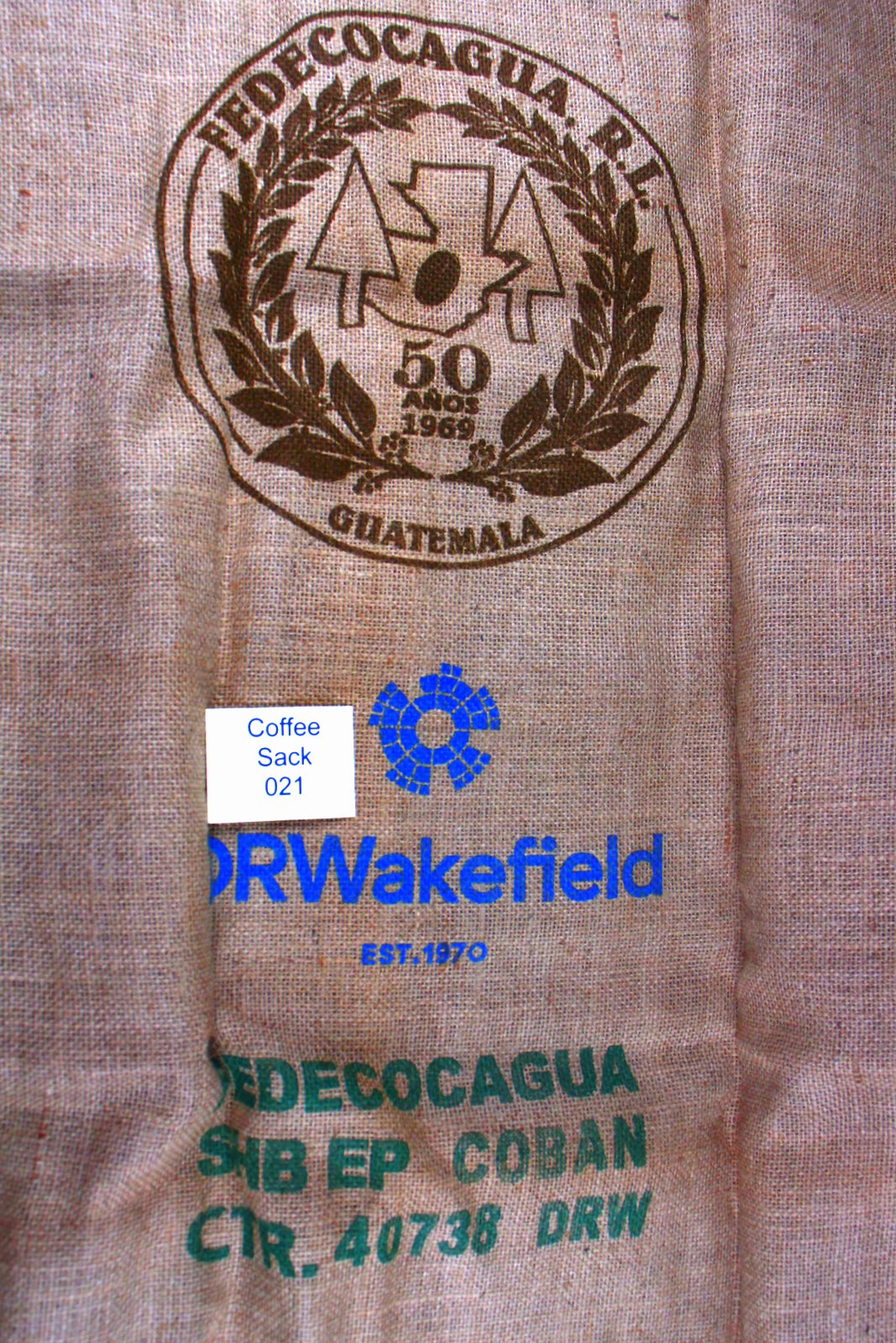Guatemalan Hessian Coffee Sack 021 Previously Held Green Beans Many Uses 021