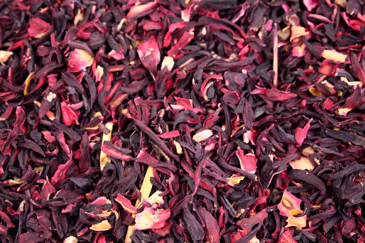 Hibiscus Flower Cut Healthy Caffeine Free Tea Tisane Gently Stirred