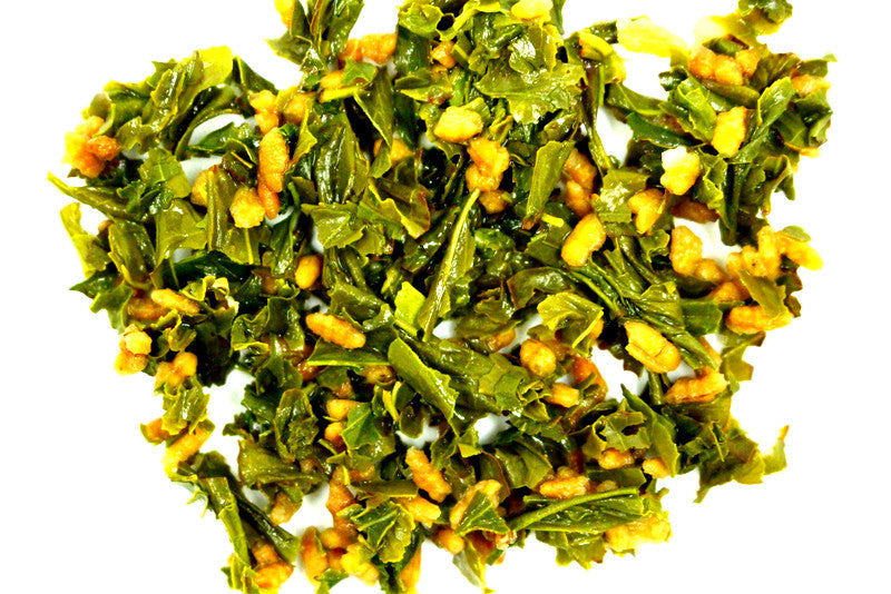 Japanese Sencha - Genmai Cha - Loose Leaf - Sencha Green Tea - Traditional Specialty Tea - Gently Stirred