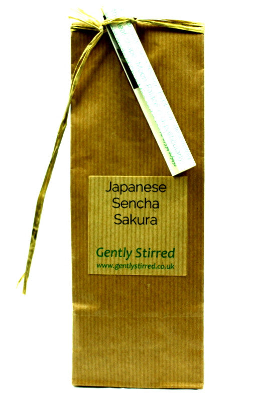 Japanese Sencha Sakura - Loose Leaf - Green Tea - Healthy - Wonderful Cherry Flavour And Aroma - Gently Stirred