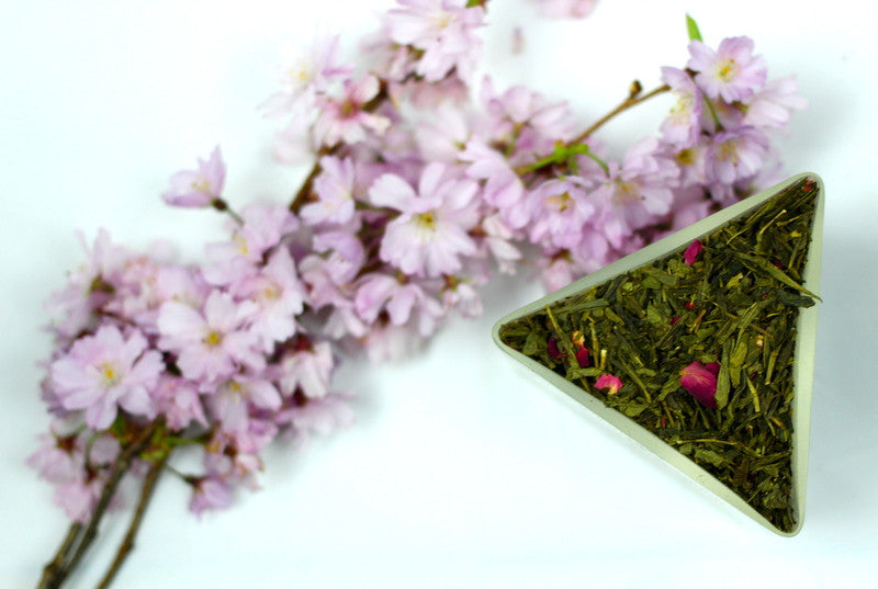 Japanese Sencha Sakura - Loose Leaf - Green Tea - Healthy - Wonderful Cherry Flavour And Aroma - Gently Stirred