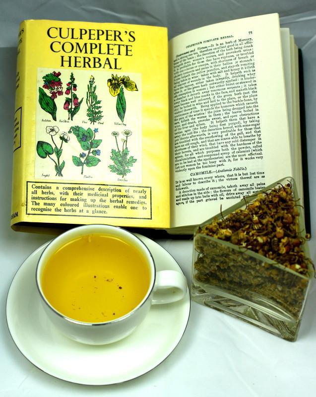 Organic Chamomile Flower Herbal Tea Gently Stirred