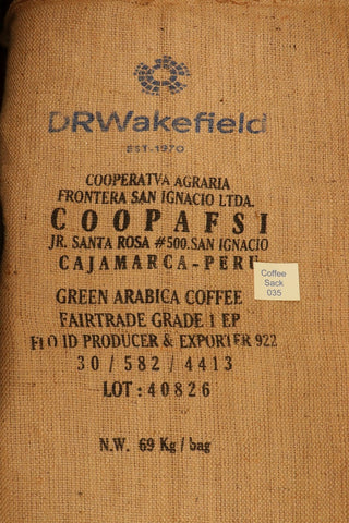 Peruvian Hessian Coffee Sack 035 Previously Held Green Beans Many Uses 035