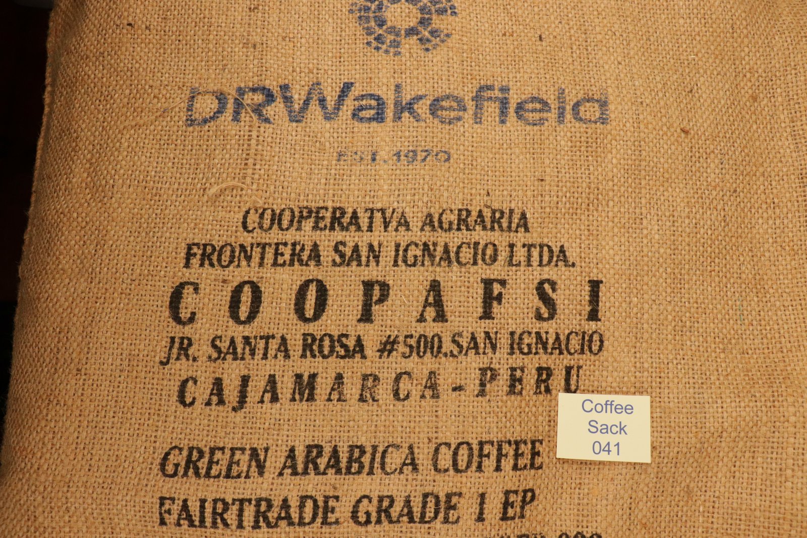 Peruvian Hessian Coffee Sack 041 Previously Held Green Beans Many Uses 041