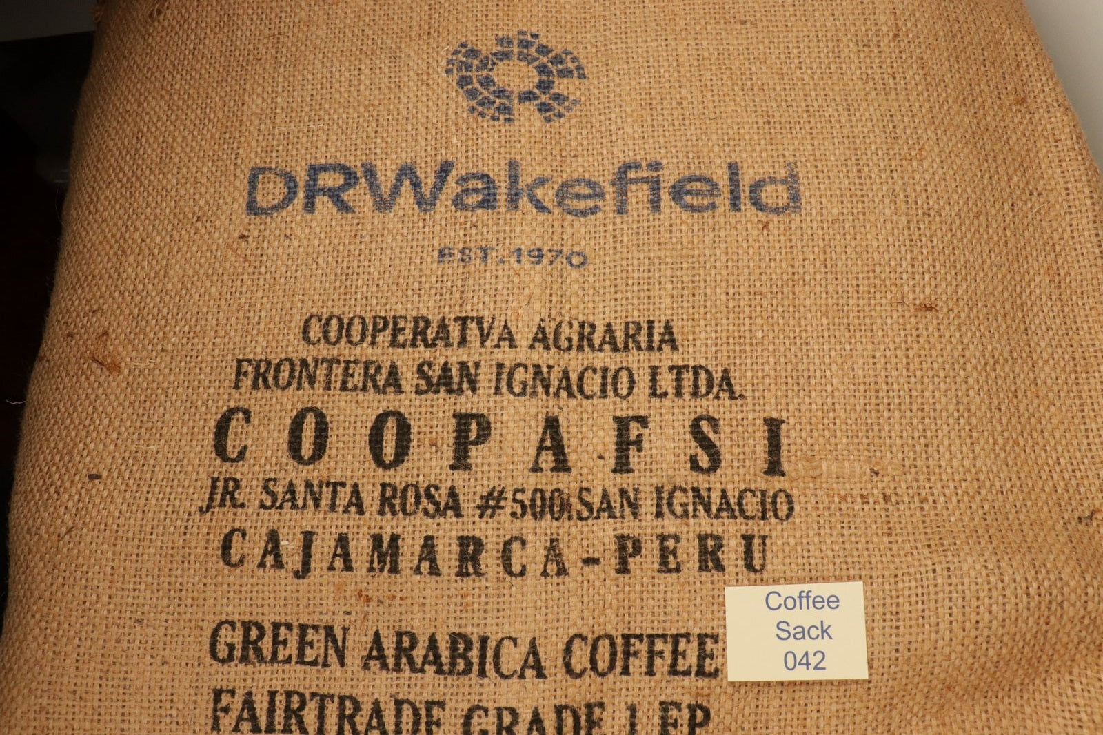 Peruvian Hessian Coffee Sack 042 Previously Held Green Beans Many Uses 042