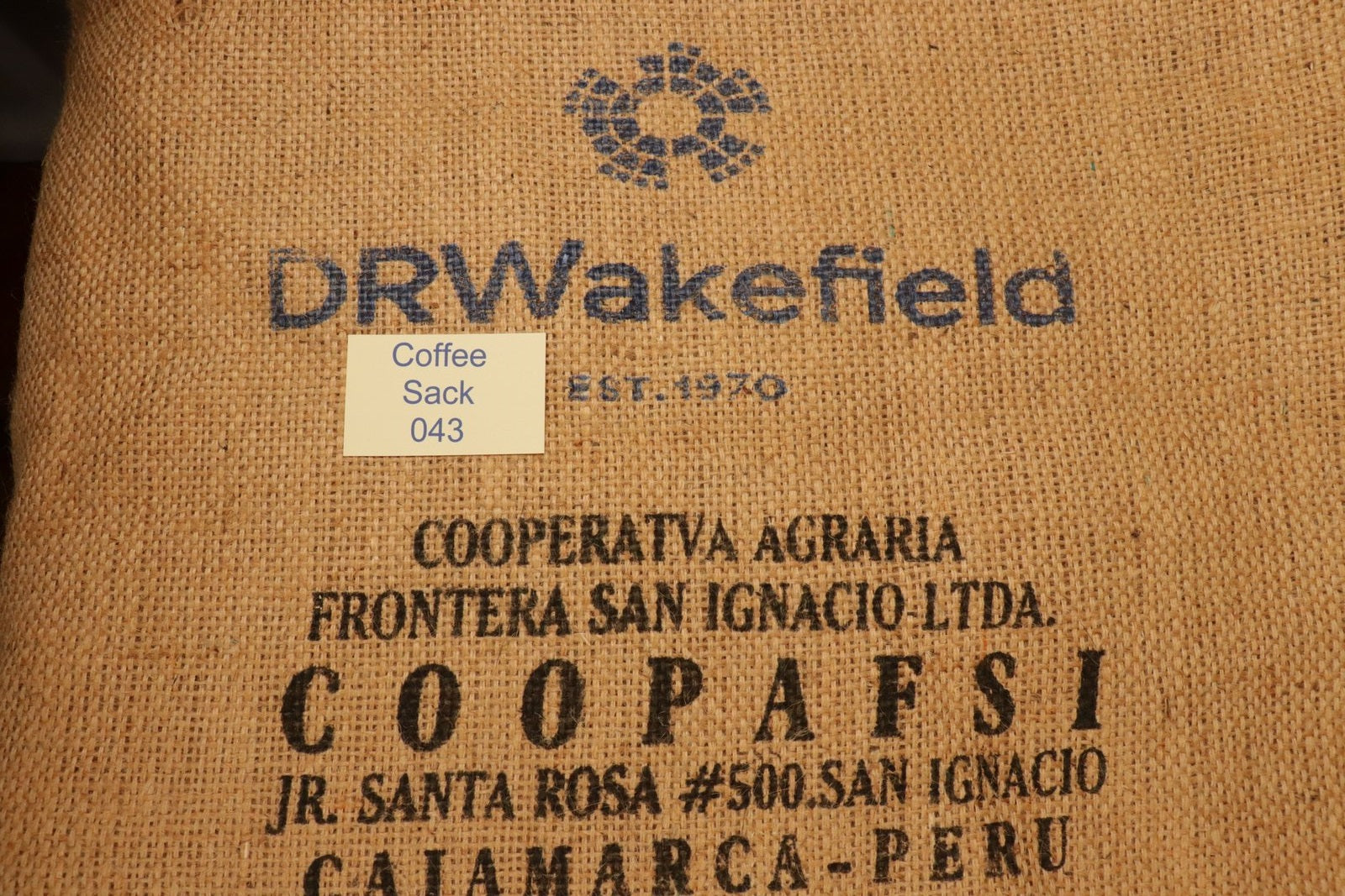 Peruvian Hessian Coffee Sack 043 Previously Held Green Beans Many Uses 043