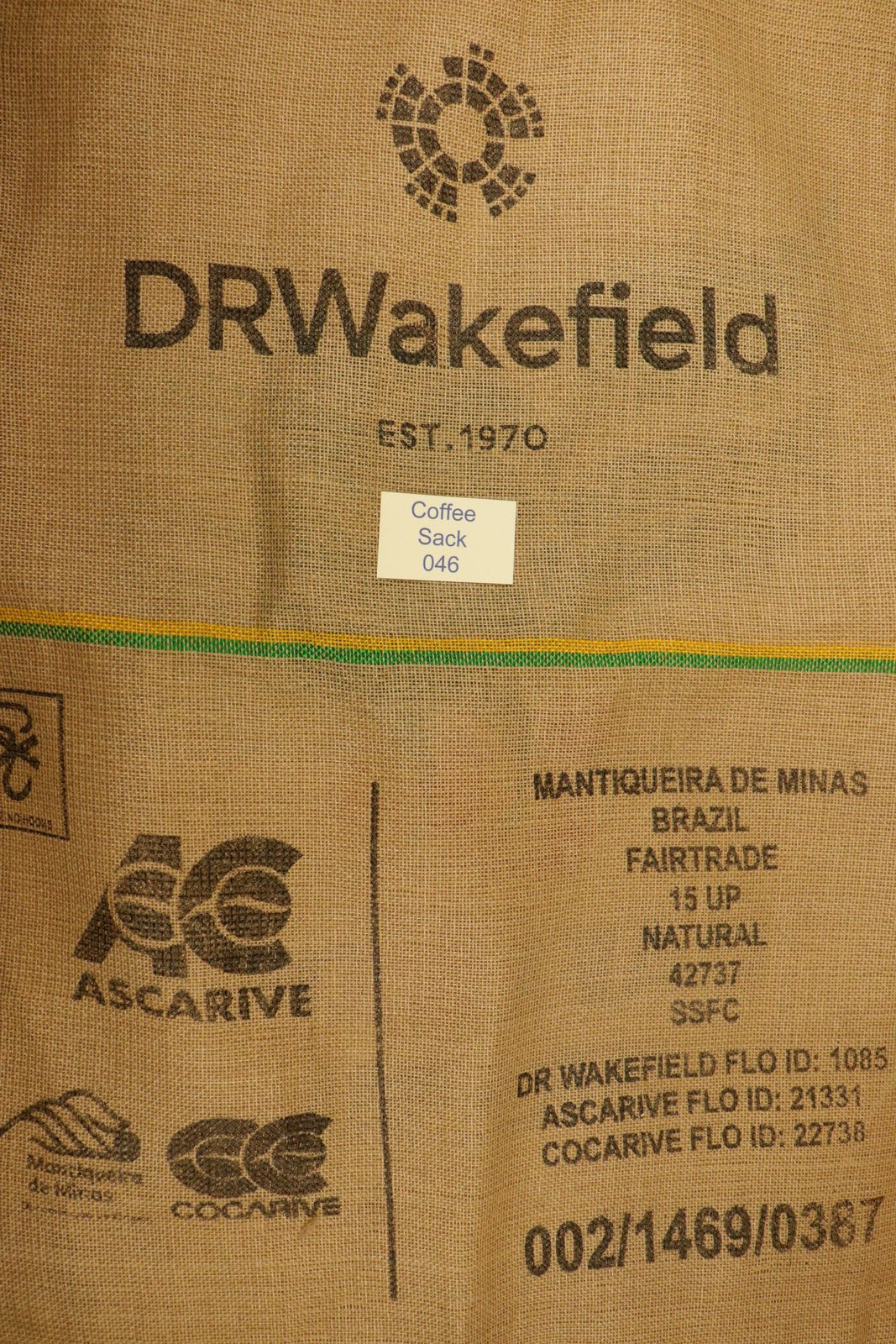 Brazilian Hessian Coffee Sack 046 Previously Held Green Beans Many Uses 046