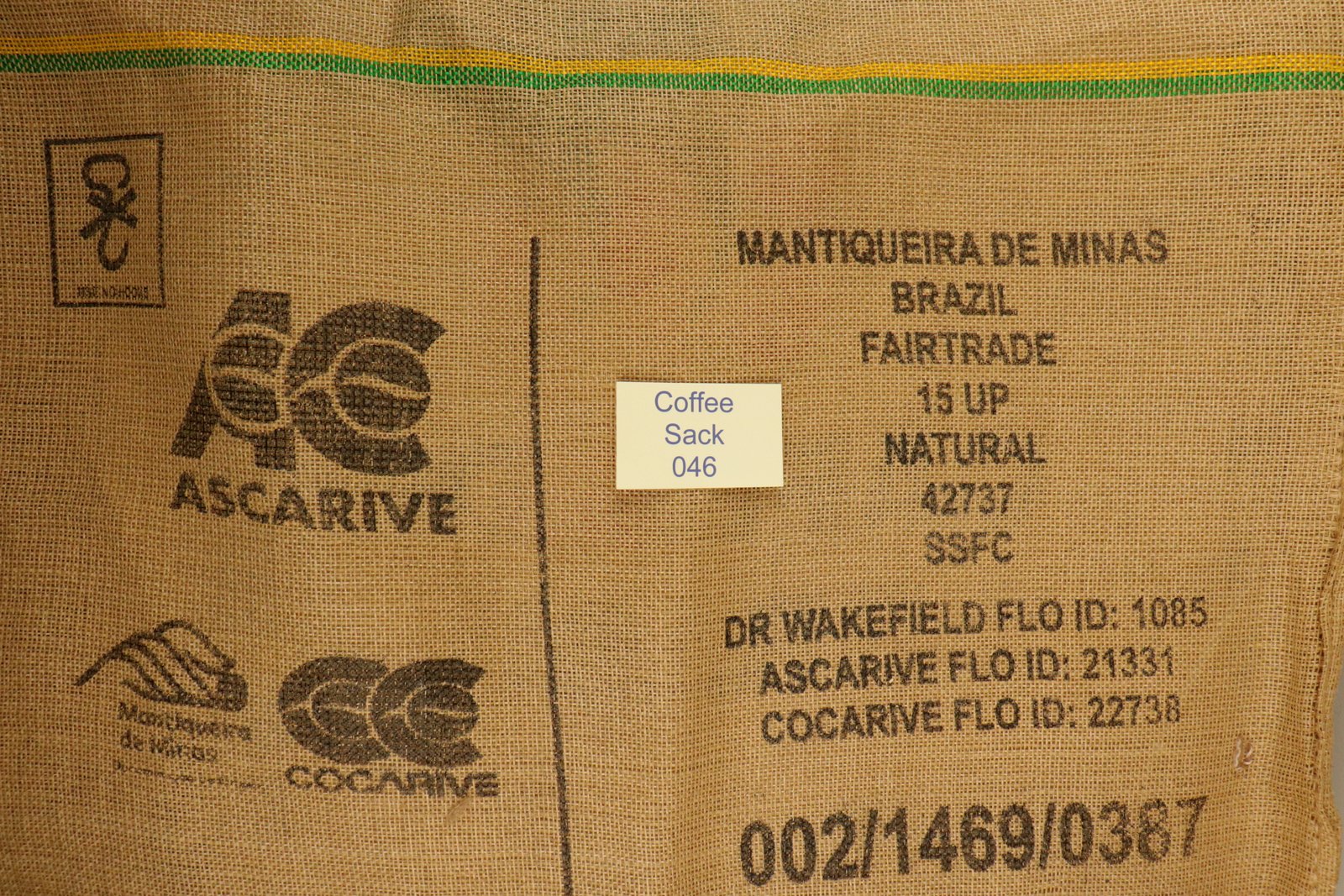 Brazilian Hessian Coffee Sack 046 Previously Held Green Beans Many Uses 046