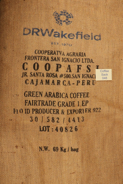 Peruvian Hessian Coffee Sack 048 Previously Held Green Beans Many Uses 048