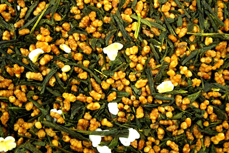 Japanese Sencha - Genmai Cha - Loose Leaf - Sencha Green Tea - Traditional Specialty Tea - Gently Stirred