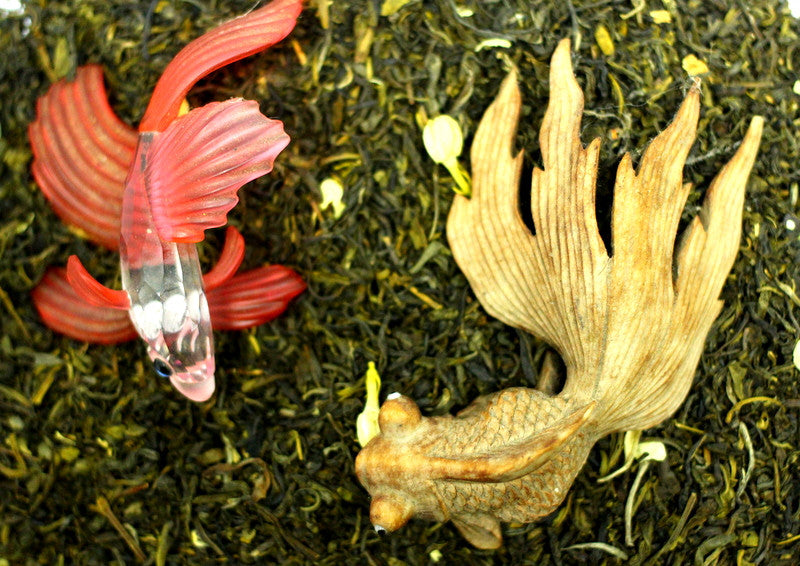 Jasmine with Flowers - Loose Leaf Oolong Tea - Extra Jasmine Flowers High Quality Chinese Traditional Tea - Gently Stirred