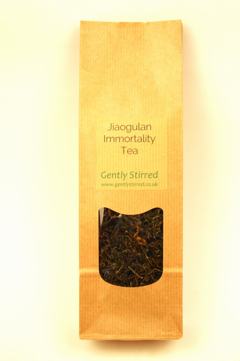 Jiaogulan Immortality Herbal Tea Loose Leaf Gently Stirred