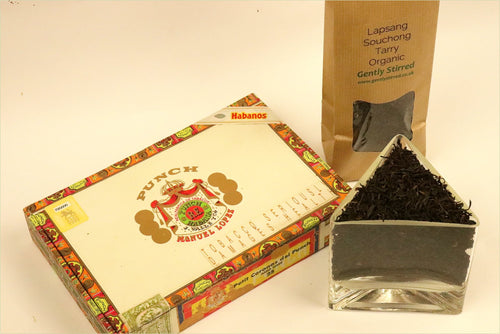 Lapsang Souchong Tarry Organic Loose Leaf Smoked Black Tea Gently Stirred