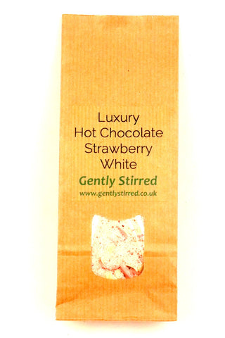 Luxury Hot Chocolate Powder Strawberry White Gently Stirred