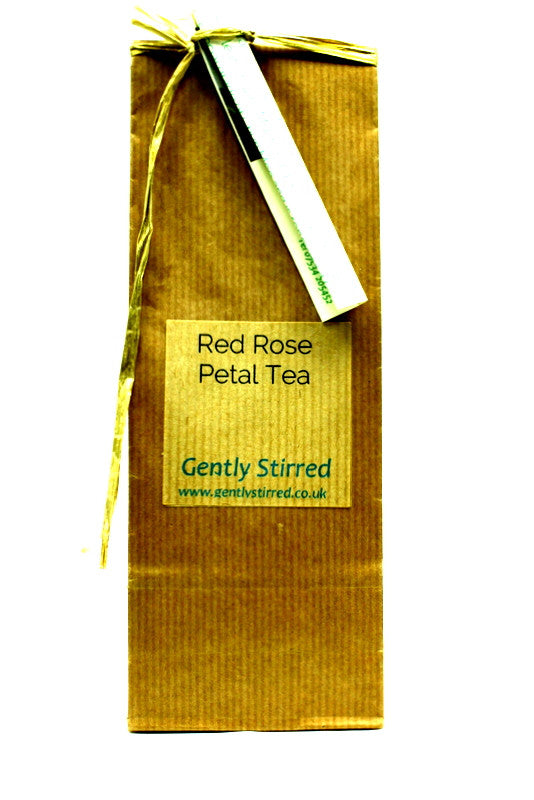 Red Rose Petal Tea Or Tisane - High In Antioxidants Vitamin C - Healthy Skin And Hair - Lovely Smell And Taste - Gently Stirred