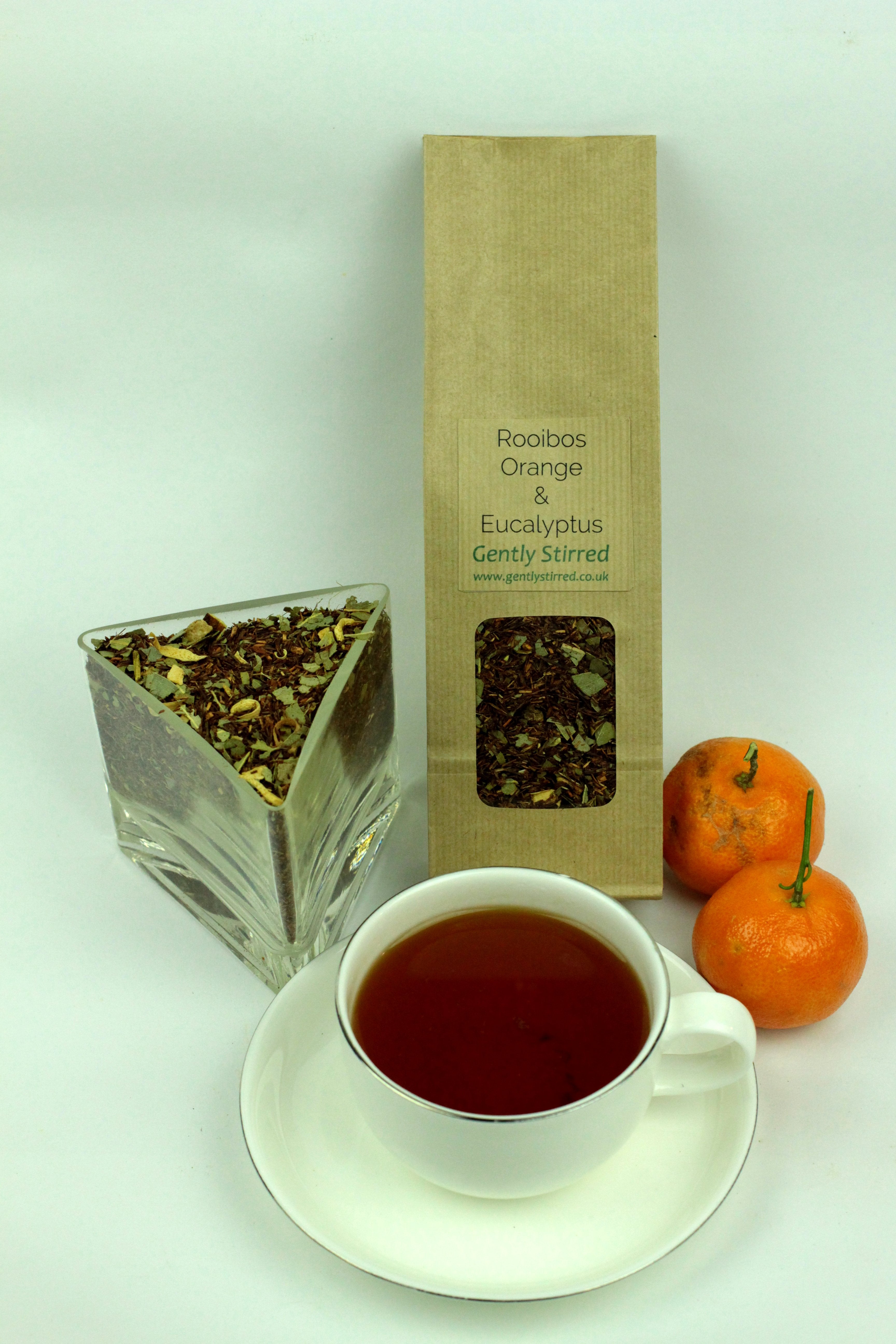 Rooibos Orange Eucalyptus Healthy Caffeine Free Tea Gently Stirred