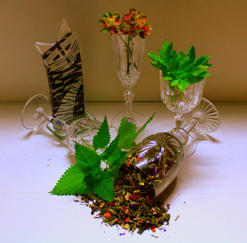 Stinging Nettle Peppermint & Lemongrass Tea Gently Stirred