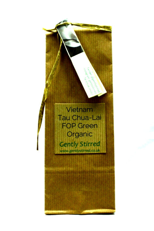 Vietnam Tau Chua-Lai Chau FOP Green Organic Tea Gently Stirred