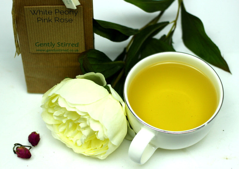 White Peony Pink Rose White Tea Gently Stirred
