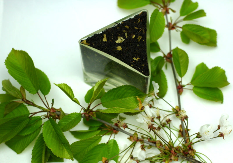 Wild Black Cherry Flavoured Loose Leaf Black Tea Gently Stirred